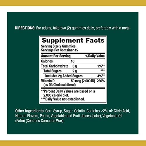 Gomas De Vitamina D3 De Natures Bounty, Suplemento Apoya A - Imagem 2