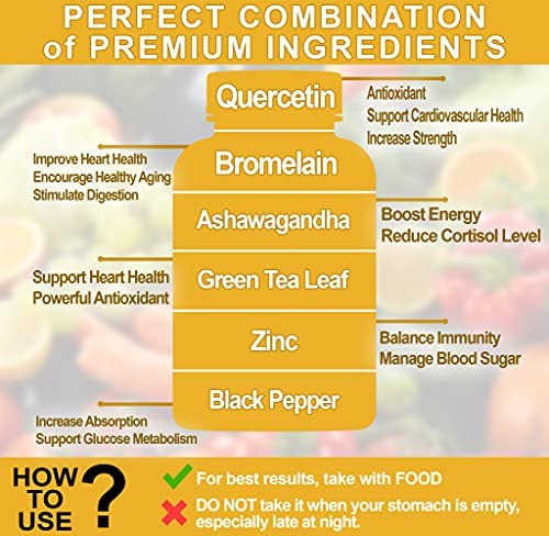 Quercetina De Pureza Premium 98% Com Cápsulas De Bromelaína - Imagem 5