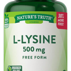L-lisina 500mg | 130 Contagem | Formulário Livre | Suplement