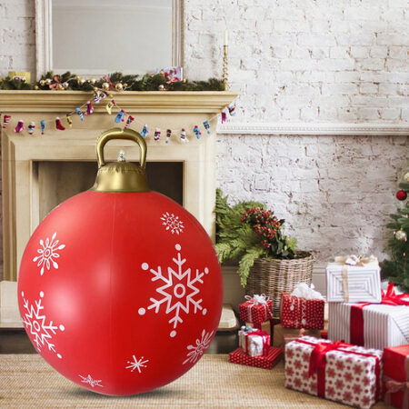 Enfeites De Bola Decorados De Natal Infláveis De Pvc Grandes - Imagem 43
