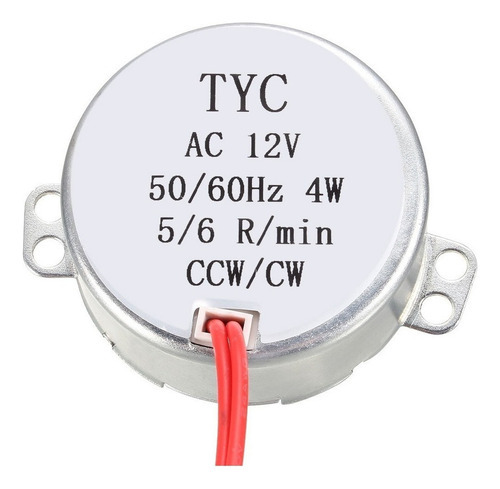 Motor Sincrônico Ac 12v 5-6 Rpm 50-60hz Ccw/cw 4w - Imagem 2