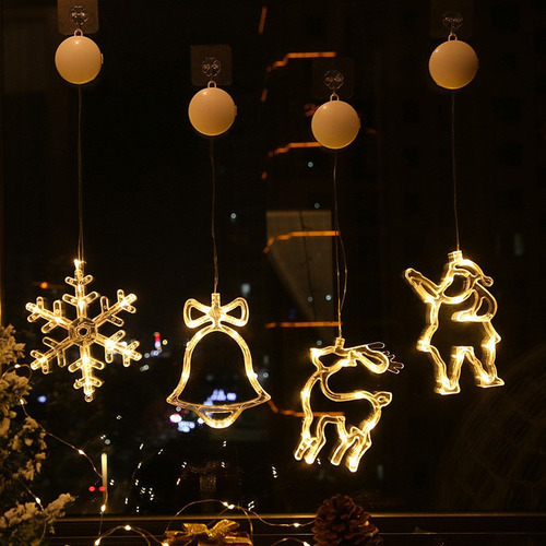 4 Peças De Luzes De Natal Led Sucker Pingente Suprimentos De - Imagem 7