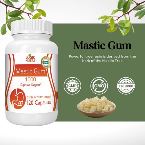 Cápsulas De Goma Mastic Nutra Logic - Suplemento Natural De - Imagem 4