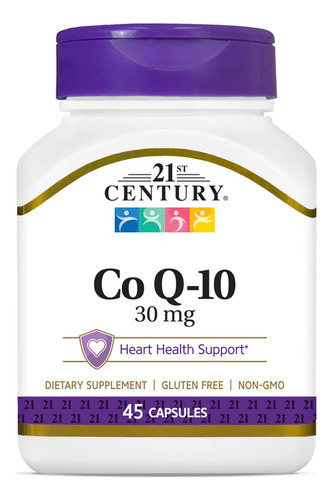 Cápsulas De 30 Mg Co Q10 Do Século 21, Contagem De 45