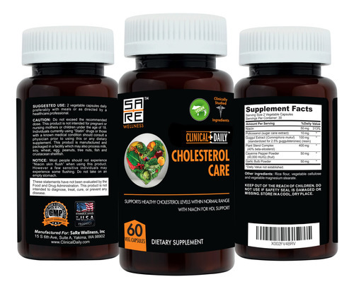 Suplemento Clinical Daily Cholesterol Care 60 Cápsulas Vegan - Imagem 3