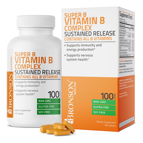 Bronson Super B Vitamina B Complexo De Liberação Lenta Sust