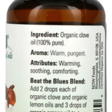Óleo De Cravo Now Foods 30 Ml Orgânico Importado 5un - Imagem 3