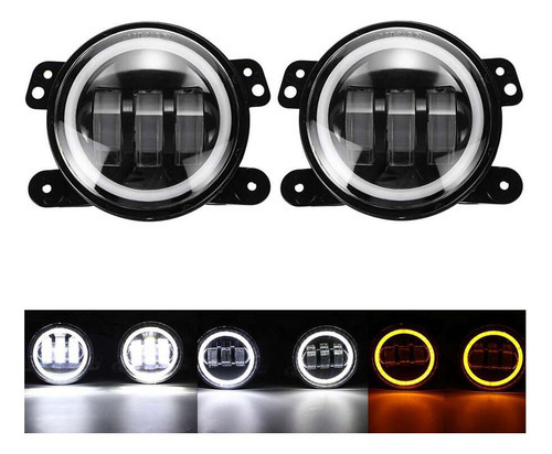 1 Par De Faróis De Neblina Led Angel Eye De 4 Polegadas Para