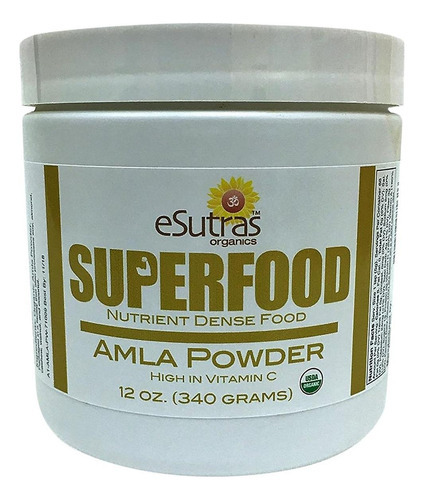 Amla Em Pó Orgânico 12 Onças, 30 Porções Vitamina C Natural