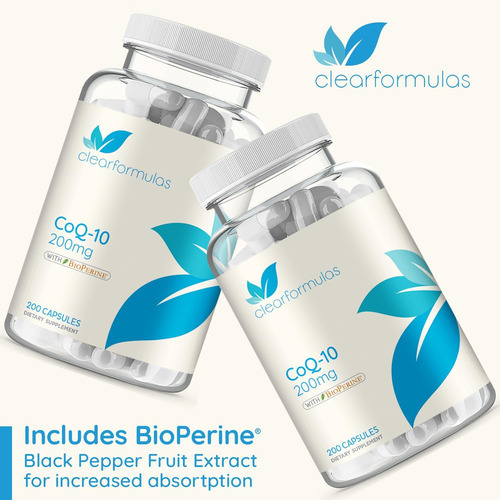 Clear Formulas Coqmg 200 Cápsulas Com Absorção De Bioperina - Imagem 5