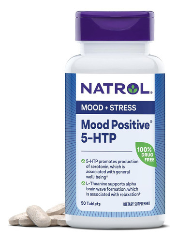 Natrol Mood Positive 5-htp 50 Mg Com L-teanina, Vitamina B6,