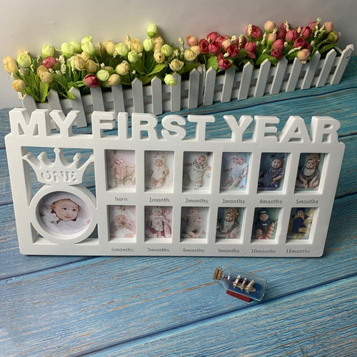 Z Quadro De Lembrança Do Bebê Do Meu Primeiro Ano 0-12 Meses - Imagem 6