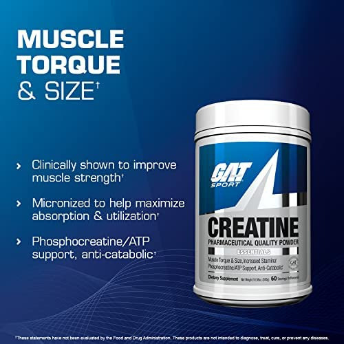 Gat Sport Creatine, 60 Porções Sem Sabor, 10,58 Onças (300g) - Imagem 3