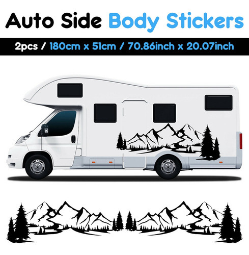 Adesivo Lateral Rv Motorhome, Decalque Diy Large Mountain Tr - Imagem 2