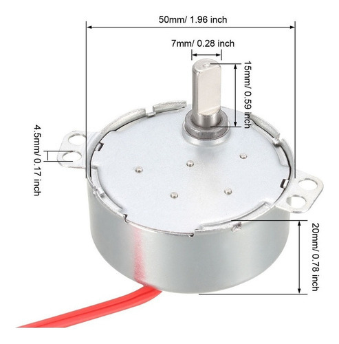 Motor Síncrono Ca 12v 2,5-3 Rpm 50-60hz Cw/ccw 4w - Imagem 3