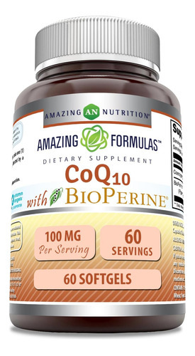 Fórmulas Incríveis Coq10 Com Bioperine-60 Softgels (sem Ogm