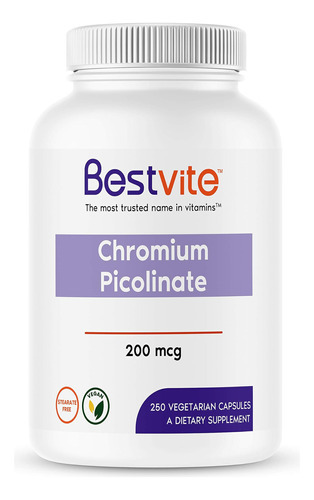 Bestvite Picolinato De Cromo 200mcg (250 Cápsulas Vegetarian