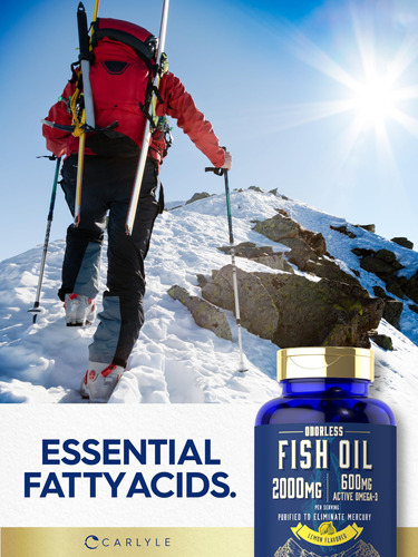 Suplemento De Óleo De Peixe Carlyle 2000 Mg | 600 Mg De Ômeg - Imagem 7