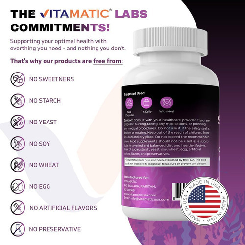 Vitamatic Sea Moss 3000mg Óleo De Semente Preta 2000mg Ashwa - Imagem 8