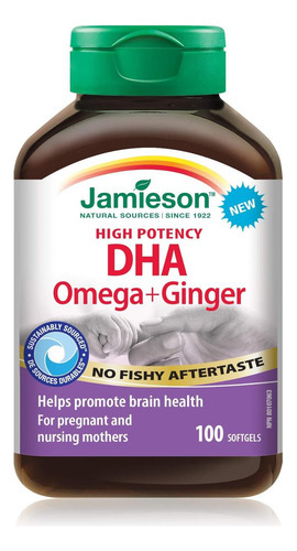 Jamieson Dha De Alta Potência Omega + Gengibre, 100 Cápsulas