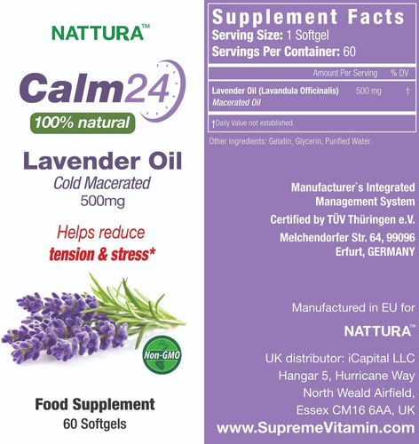 Nattura Calm24 Comprimidos De Óleo De Lavanda - Calming Aid - Imagem 3