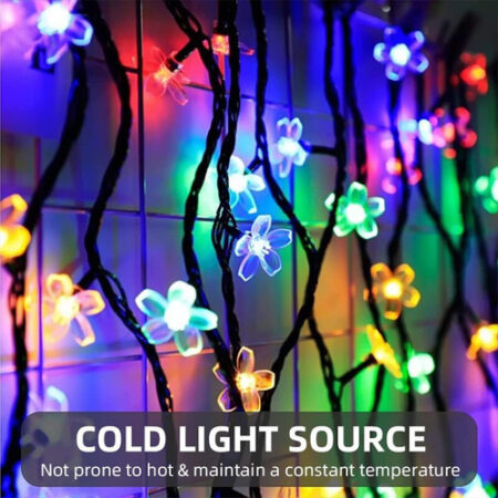 5m Luzes Natal Ao Ar Livre Luz Solar Da Corda Da Flor 20led- - Imagem 7