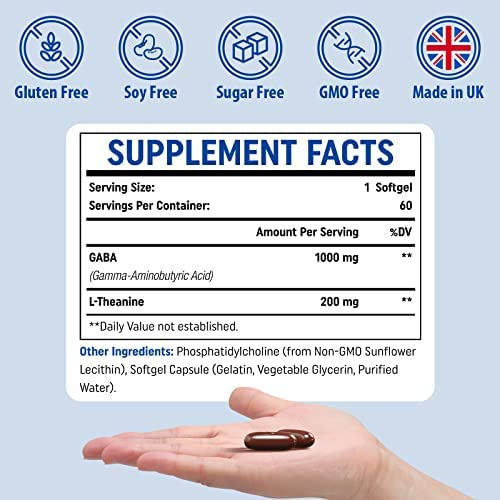 Genogna Gaba Com Suplemento De L-teanina 1200 Mg - Suplemen - Imagem 4