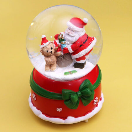 Bola Cristal De Natal Musical Floco Neve Lâmpada Giratória - Imagem 6