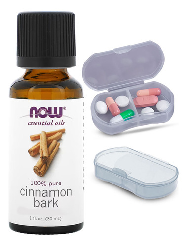 Now Foods Óleo De Casca De Canela 30 Ml + Porta Cápsulas