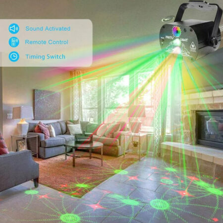 Novo Mini Projetor Laser Stage Light Jogo + Controle Remoto - Imagem 7