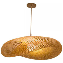 Luminária Pendente Led De Tecelagem De Bambu, Candelabro Sus