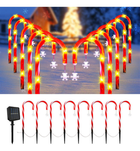 8 Peças De Luzes Solares De Natal Para Decoração De Jardim - Imagem 2