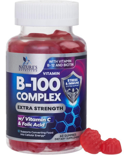 Vitamina B100-complex/natures Nutrition/60 Gomitas