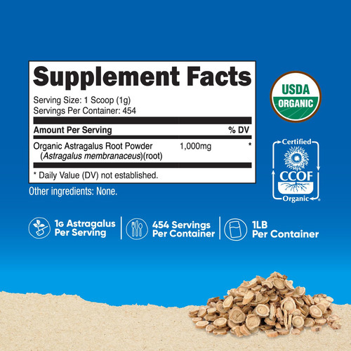 Pó De Raiz De Astrágalo Nutricost Organic 454g Sem Glúten - Imagem 3