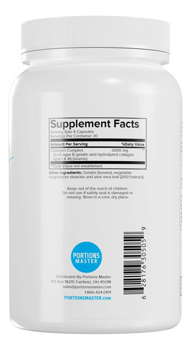 Porções Mestre Colágeno 3000mg - 120 Cápsulas, Não -ogm, Pel - Imagem 2