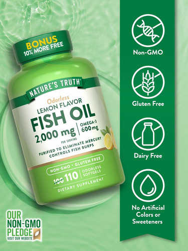 Suplemento De Óleo De Peixe Natures Truth | 2000mg | 110 Cáp - Imagem 3