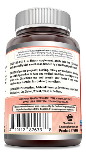 Incrível Omega Selvagem Do Alasca Salmon Oil 2000mg Por Porç - Imagem 2