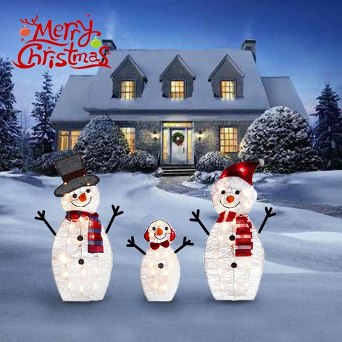 6 Peças De Luzes De Jardim De Boneco De Neve De Natal Rena - Imagem 9