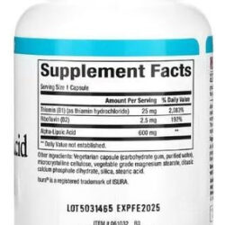 Fatores Naturais Ácido Alfa-lipóico + B 600 Mg, 60 Cápsulas