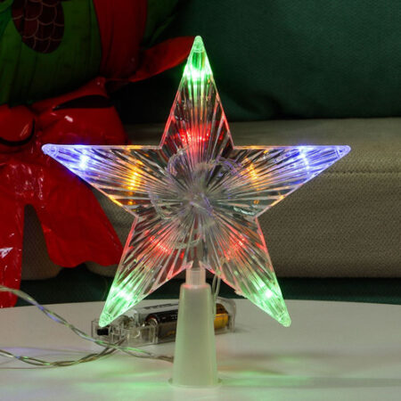Enfeites De Topo De Árvore De Natal Lâmpada De Estrela De Ci - Imagem 12