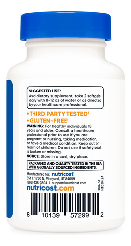 Suplemento De Óleo De Krill Nutricost 1000 Mg 60 Cápsulas Ge - Imagem 5