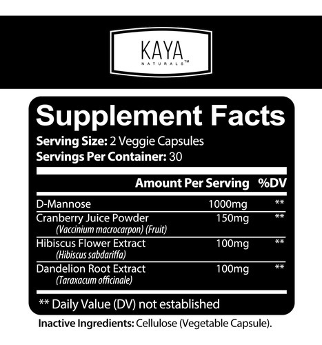 Kaya Naturals - D-mannose - Trato Urinário Ut Limpeza E Saúd - Imagem 2