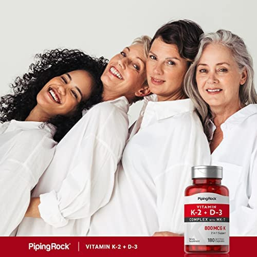 Piping Rock Vitamina K2 Mk7 Com D3 | 180 Cápsulas | Complexo - Imagem 6