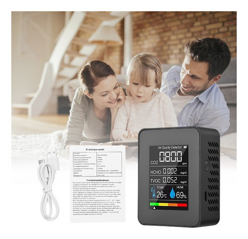 Detector De Qualidade Do Ar Formaldeído Tvoc Sensor Co2 Pm2. - Imagem 7
