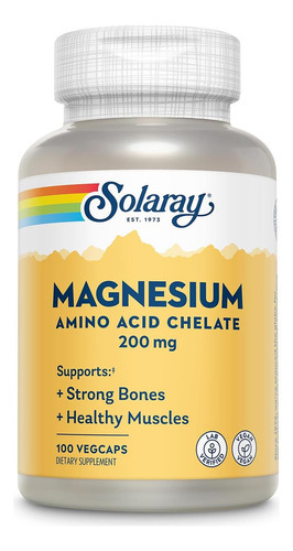 Solaray Aminoácido Quelato De Aminoácido 200 Mg, Suplemento