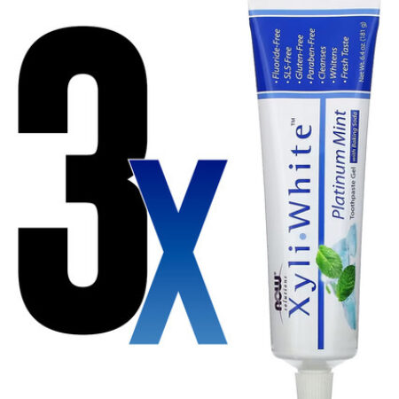 Creme Dental Xyliwhite Now Foods Menta Bicarbonato Sódio 3un - Imagem 2