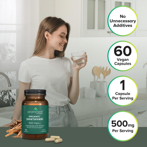 Cápsulas Shatavari Orgânicas De Nutrição Proeminente, Suport - Imagem 5