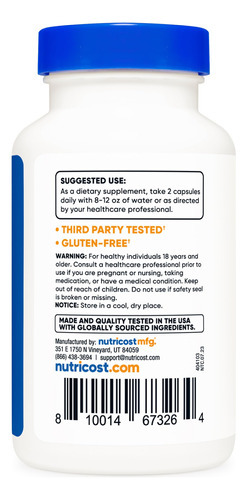 Suplemento Nutricost Quercetina 1000mg 120 Cápsulas - Imagem 5