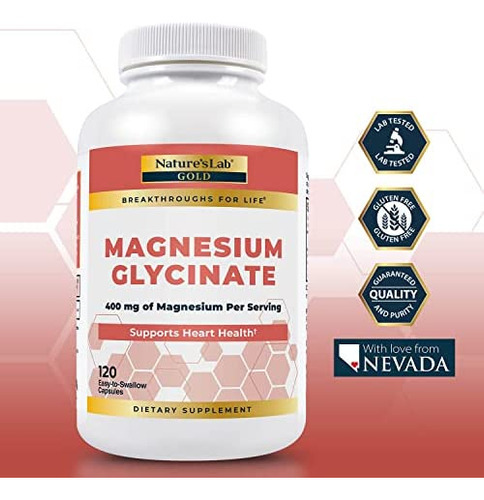 Natures Lab Gold Magnésio Glicinato 400 Mg - Suporta Saúde - Imagem 7
