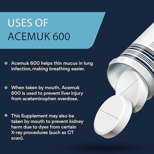 Acemuk N -acetilcisteína (nac) 600mg - Suporta Saúde Respira - Imagem 5